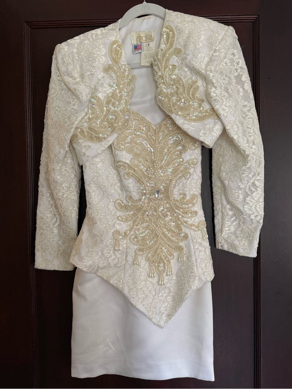 Vintage Cache two-piece white dress